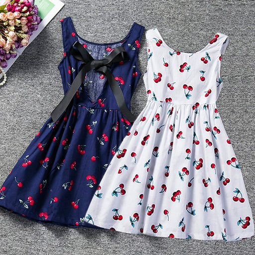 2020 Todder Baby Girl Summer Dress Cherry Printed Tutu Girls Party Dress Sundress Children Boutique Clothing  2 3 4 5 6 Years